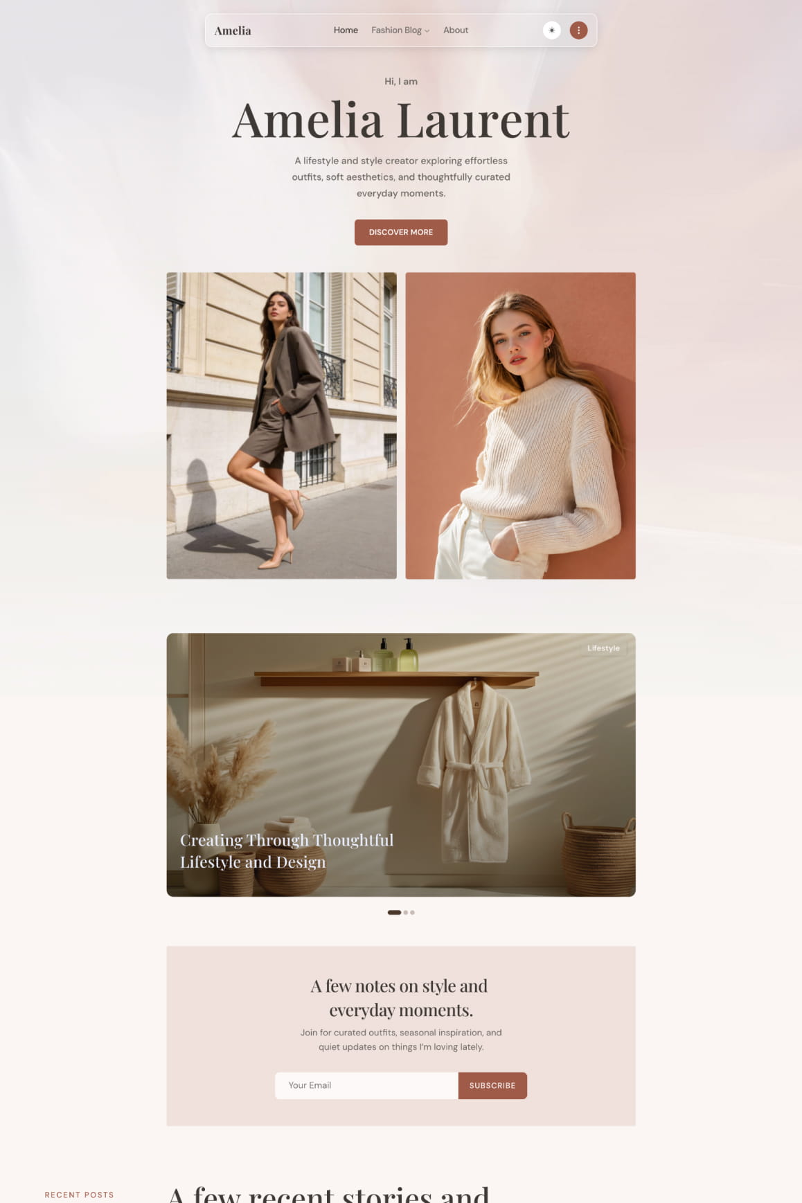 Amelia demo — fashion and lifestyle blogger theme