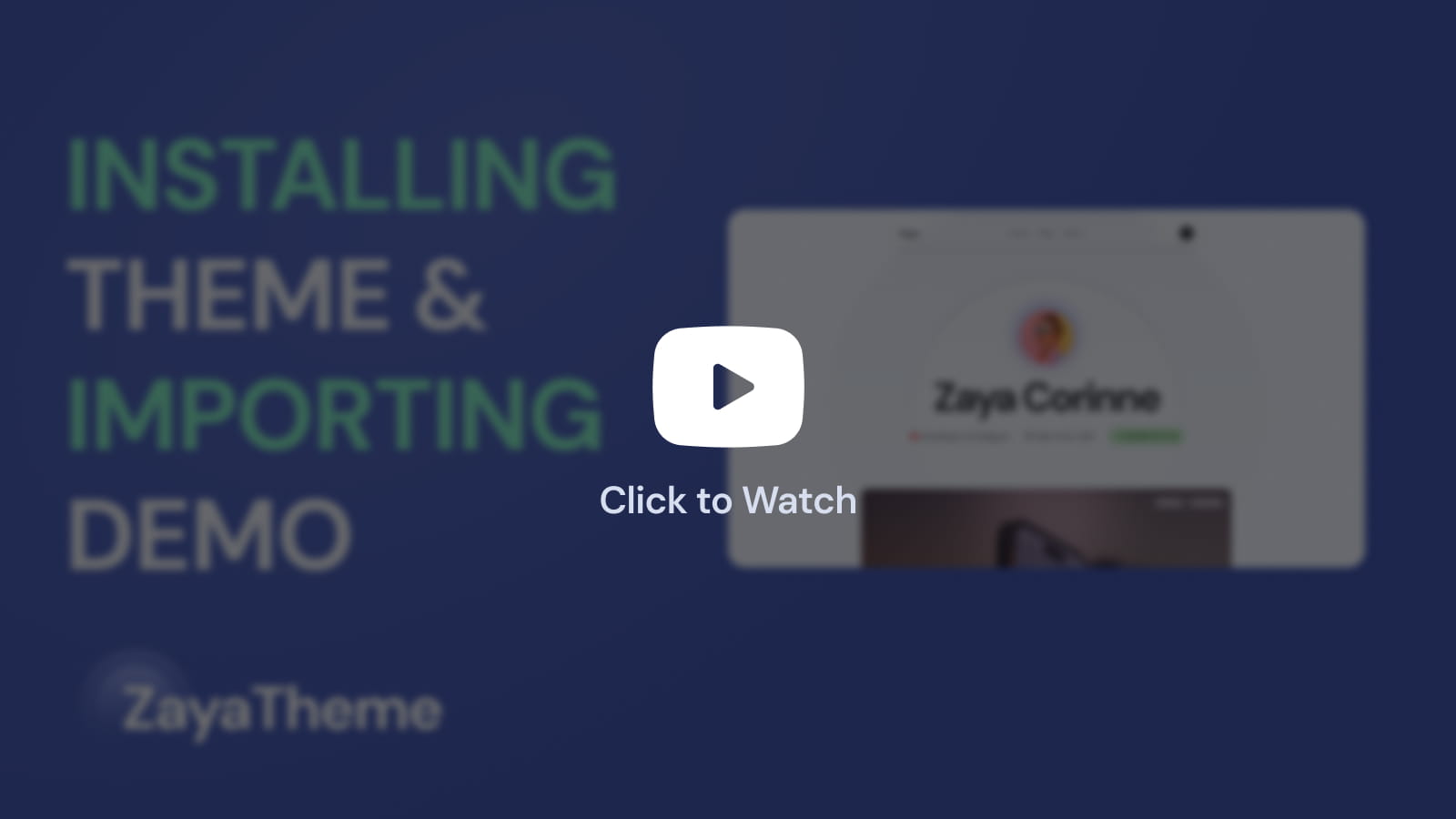 Zaya theme setup tutorial video thumbnail