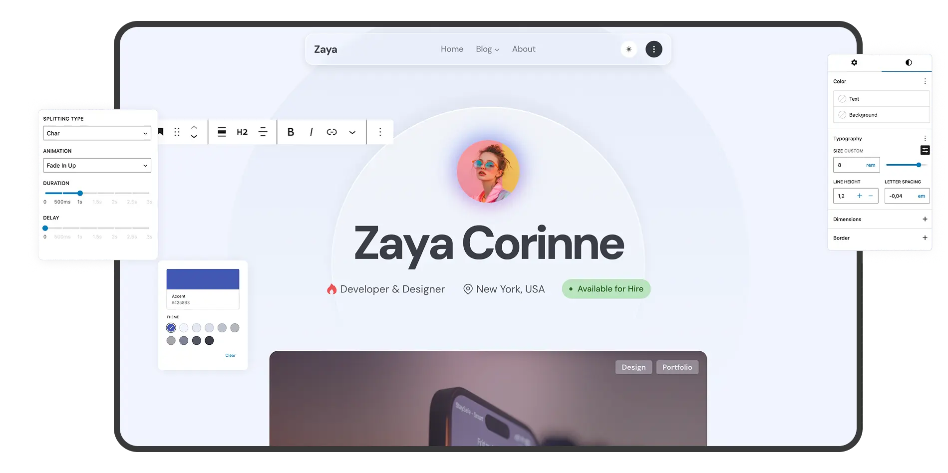 Zaya WordPress theme homepage in light mode